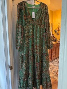 Baltic Born Green Floral Tiered Maxi Dress